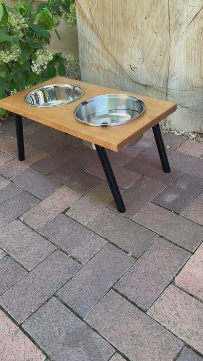 Large, Cherry, 2-Bowl, No-Drip, 10", Black Powder Coated Slanted Legs
